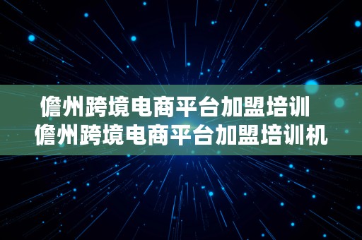 儋州跨境电商平台加盟培训  儋州跨境电商平台加盟培训机构