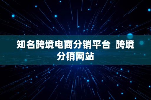 知名跨境电商分销平台  跨境分销网站