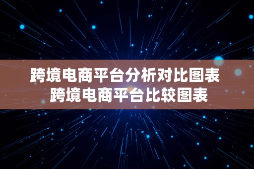 跨境电商平台分析对比图表  跨境电商平台比较图表