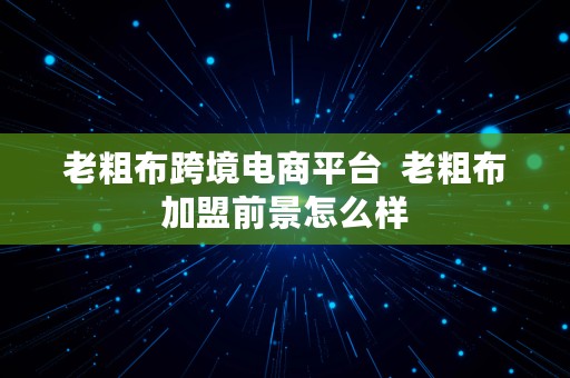 老粗布跨境电商平台  老粗布加盟前景怎么样