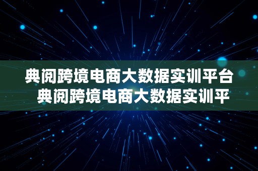 典阅跨境电商大数据实训平台  典阅跨境电商大数据实训平台工作简报