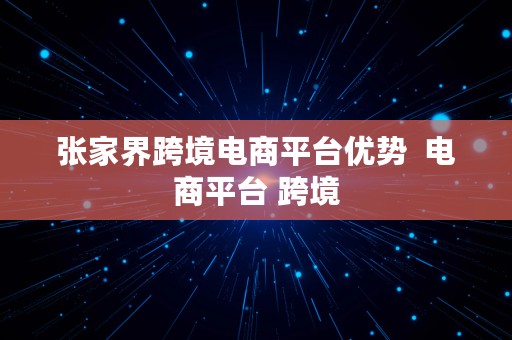 张家界跨境电商平台优势  电商平台 跨境