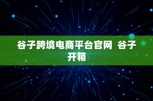 谷子跨境电商平台官网  谷子开箱