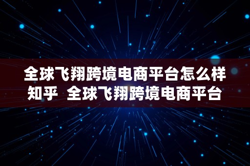 全球飞翔跨境电商平台怎么样知乎  全球飞翔跨境电商平台怎么样知乎