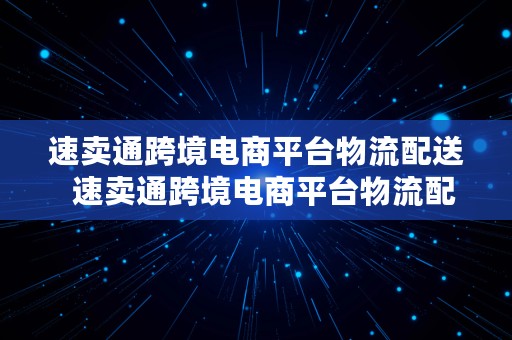 速卖通跨境电商平台物流配送  速卖通跨境电商平台物流配送流程