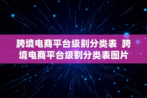 跨境电商平台级别分类表  跨境电商平台级别分类表图片