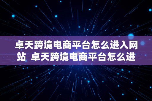 卓天跨境电商平台怎么进入网站  卓天跨境电商平台怎么进入网站的