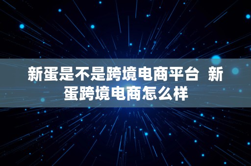 新蛋是不是跨境电商平台  新蛋跨境电商怎么样