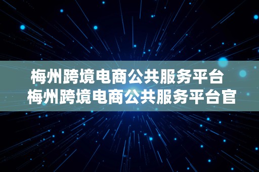 梅州跨境电商公共服务平台  梅州跨境电商公共服务平台官网