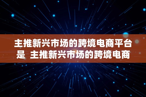 主推新兴市场的跨境电商平台是  主推新兴市场的跨境电商平台是什么