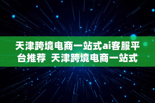 天津跨境电商一站式ai客服平台推荐  天津跨境电商一站式ai客服平台推荐