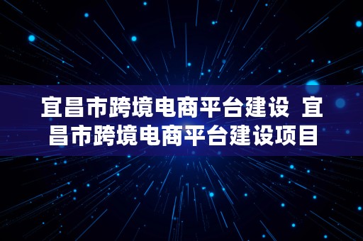 宜昌市跨境电商平台建设  宜昌市跨境电商平台建设项目