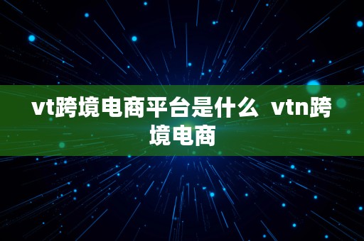 vt跨境电商平台是什么  vtn跨境电商