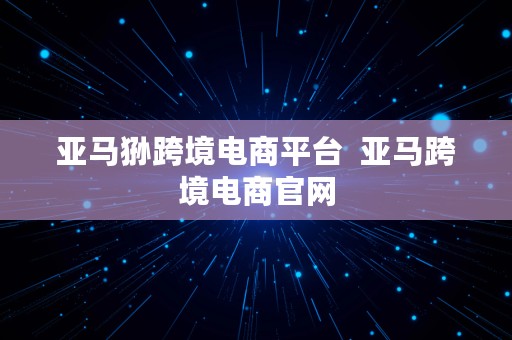 亚马狲跨境电商平台  亚马跨境电商官网