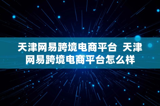 天津网易跨境电商平台  天津网易跨境电商平台怎么样