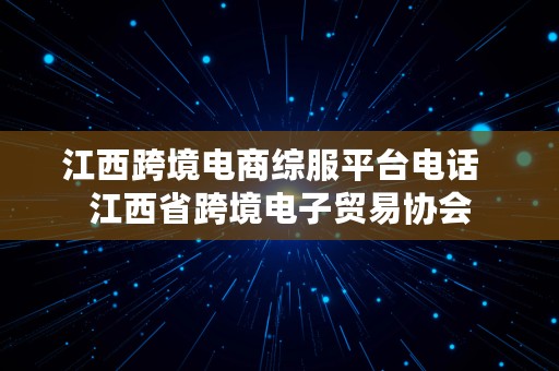 江西跨境电商综服平台电话  江西省跨境电子贸易协会