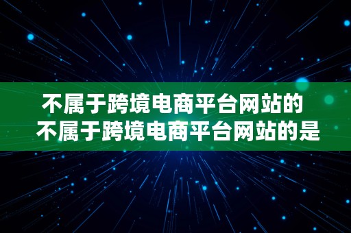 不属于跨境电商平台网站的  不属于跨境电商平台网站的是