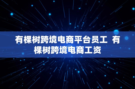 有棵树跨境电商平台员工  有棵树跨境电商工资