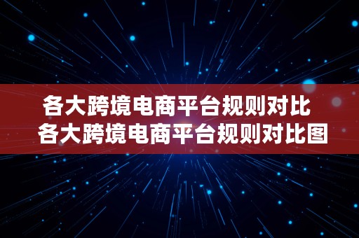 各大跨境电商平台规则对比  各大跨境电商平台规则对比图