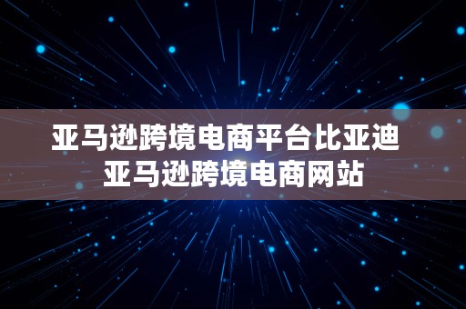 亚马逊跨境电商平台比亚迪  亚马逊跨境电商网站