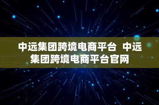 中远集团跨境电商平台  中远集团跨境电商平台官网