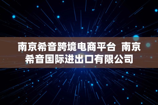 南京希音跨境电商平台  南京希音国际进出口有限公司