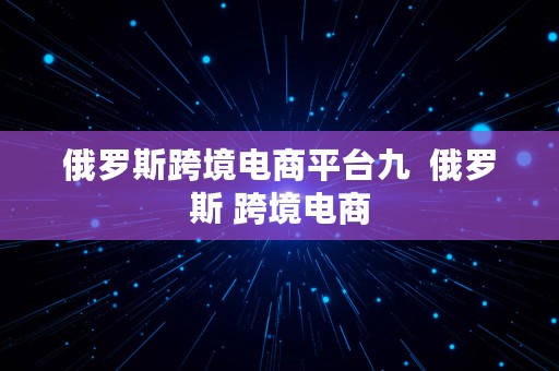 俄罗斯跨境电商平台九  俄罗斯 跨境电商