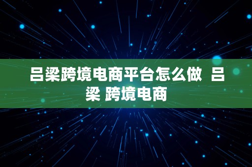 吕梁跨境电商平台怎么做  吕梁 跨境电商