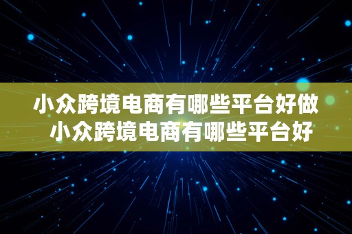 小众跨境电商有哪些平台好做  小众跨境电商有哪些平台好做的