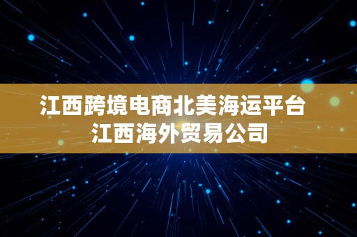 江西跨境电商北美海运平台  江西海外贸易公司