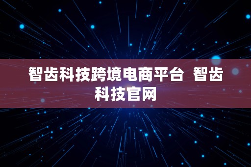 智齿科技跨境电商平台  智齿科技官网