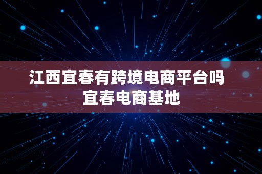 江西宜春有跨境电商平台吗  宜春电商基地