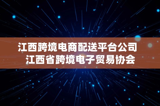 江西跨境电商配送平台公司  江西省跨境电子贸易协会