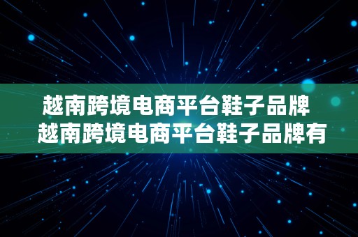 越南跨境电商平台鞋子品牌  越南跨境电商平台鞋子品牌有哪些