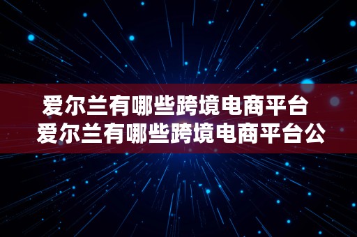 爱尔兰有哪些跨境电商平台  爱尔兰有哪些跨境电商平台公司