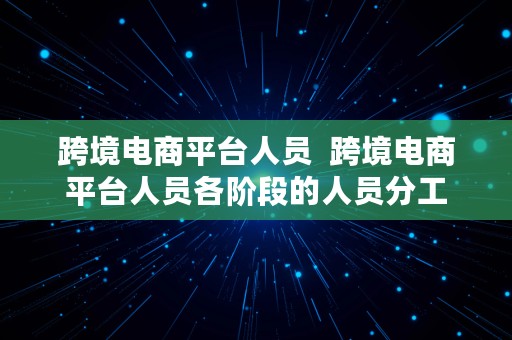 跨境电商平台人员  跨境电商平台人员各阶段的人员分工