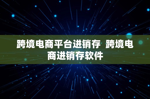 跨境电商平台进销存  跨境电商进销存软件