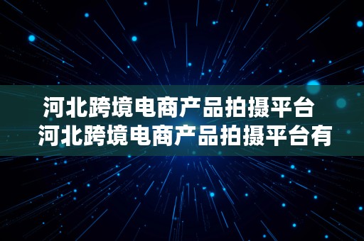 河北跨境电商产品拍摄平台  河北跨境电商产品拍摄平台有哪些