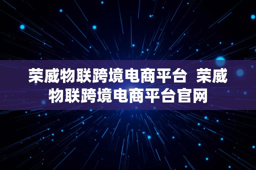 荣威物联跨境电商平台  荣威物联跨境电商平台官网