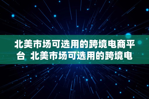 北美市场可选用的跨境电商平台  北美市场可选用的跨境电商平台有哪些