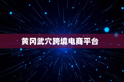 黄冈武穴跨境电商平台  