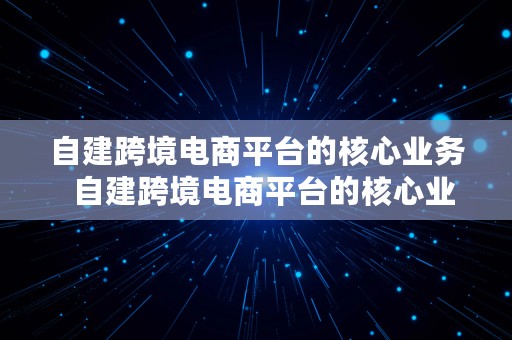 自建跨境电商平台的核心业务  自建跨境电商平台的核心业务是什么