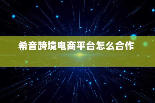 希音跨境电商平台怎么合作  