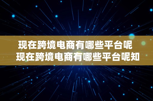 现在跨境电商有哪些平台呢  现在跨境电商有哪些平台呢知乎