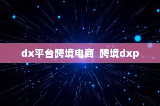 dx平台跨境电商  跨境dxp