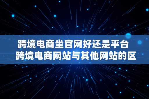 跨境电商坐官网好还是平台  跨境电商网站与其他网站的区别