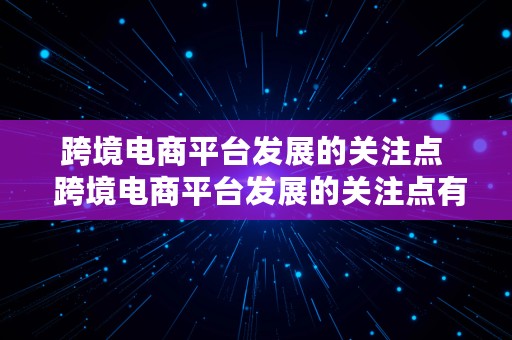 跨境电商平台发展的关注点  跨境电商平台发展的关注点有哪些