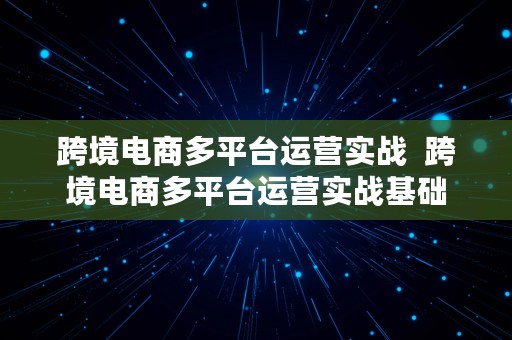 跨境电商多平台运营实战  跨境电商多平台运营实战基础