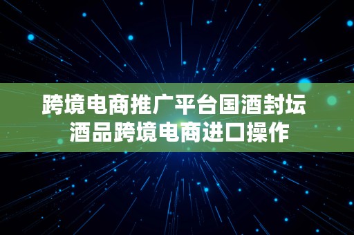 跨境电商推广平台国酒封坛  酒品跨境电商进口操作