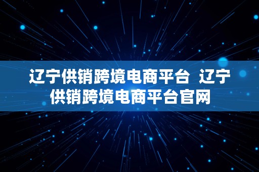 辽宁供销跨境电商平台  辽宁供销跨境电商平台官网